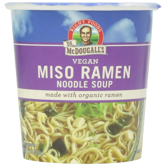Dr. McDougall's Vegan Miso Ramen Noodle Soup Miso 1.9 oz Pack of 4