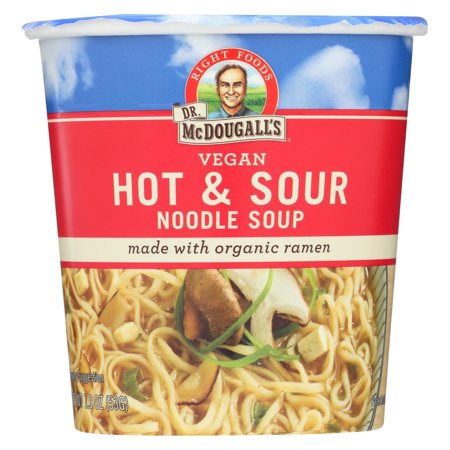 Dr. McDougall's Vegan Noodle Soup Hot & Sour 1.9 oz Pack of 4