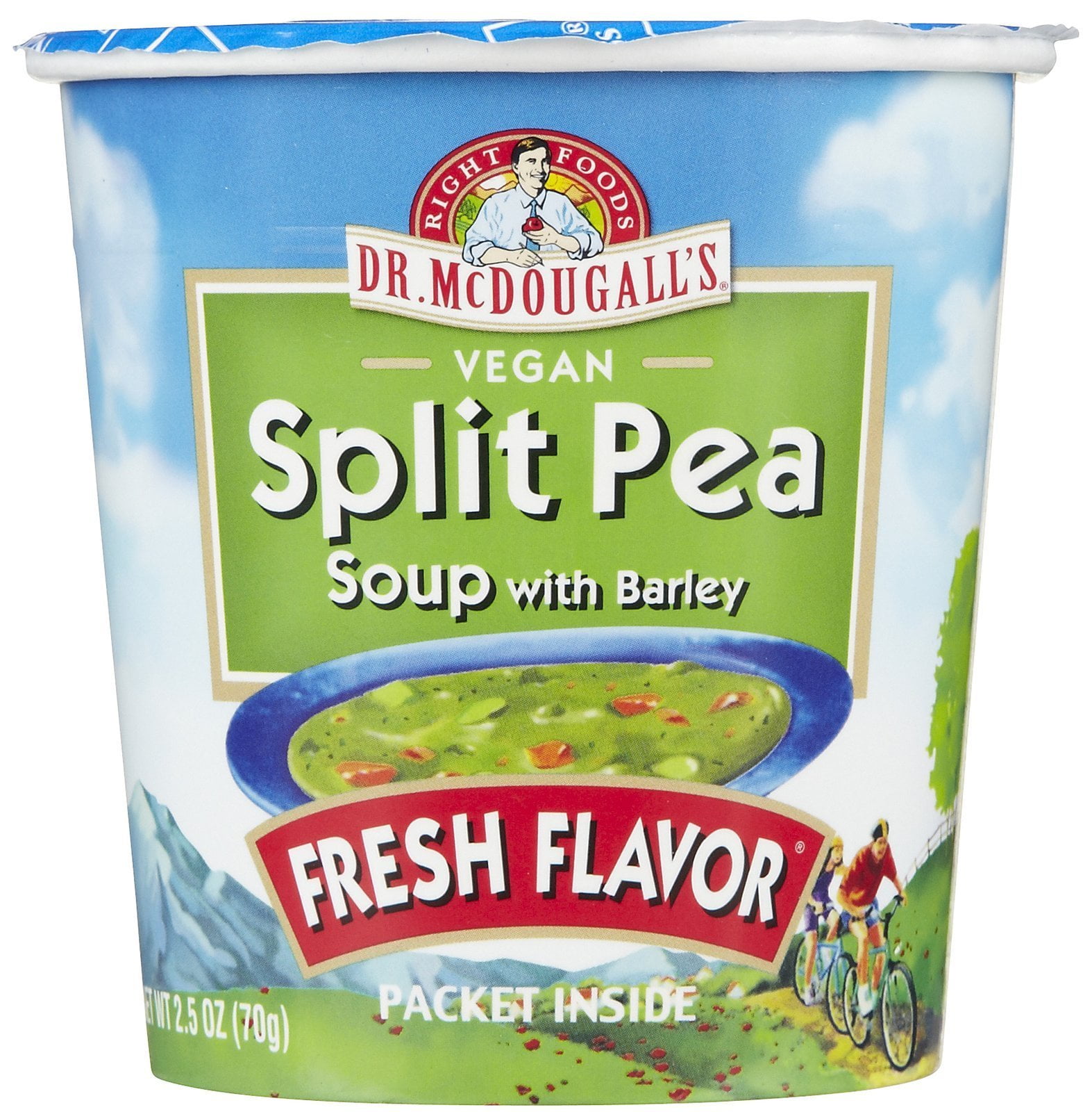 Dr. McDougall's Vegan Split Pea Soup w/ Barley 2.5 oz, 6 pk