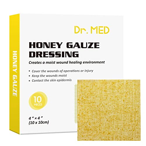 Dr. Med Manuka Honey Gauze Dressing 4" x 4", 10 Pcs/Box Honey Medical