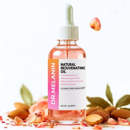 Dr. Melanin Natural Rejuvenating Yoni Oil for Dark Spots, Ingrown Hair & Razor Bumps – Brightening Intimate & Body Oil for Bikini Line, Underarms & Inner Thighs – Hydrating Moisturizer (2 oz)
