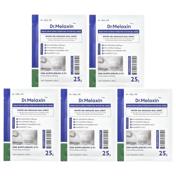 Dr.Melaxin Aqua Ion Plasma, Hydrating Water Beauty Gel Mask, 5