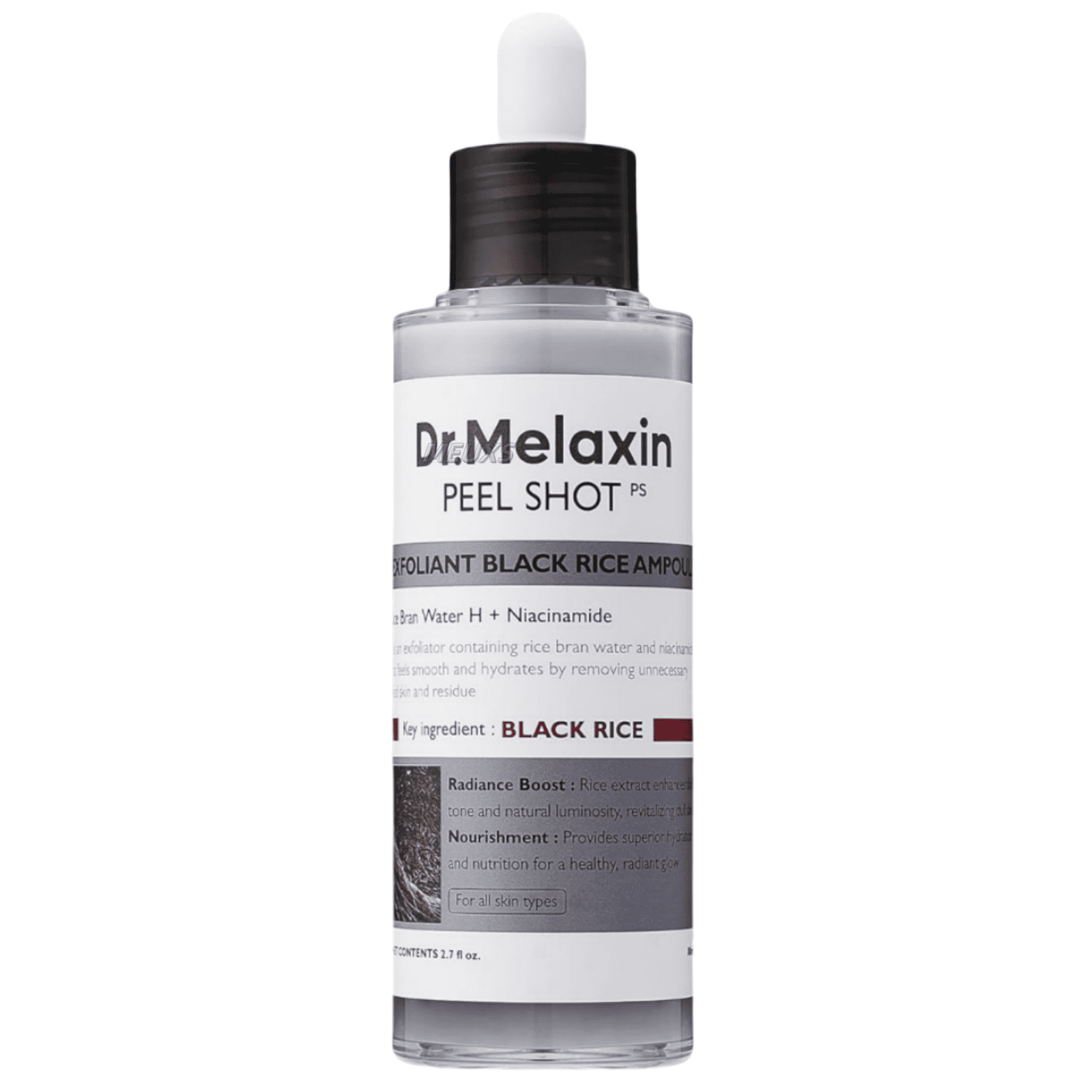 Dr.Melaxin Peel Shot Glow Black Rice Peeling, Dark Spot Cream, Soft Exfoliating Face and Body Scrub Dead Skin Cells, for All Skin Types, 80ml