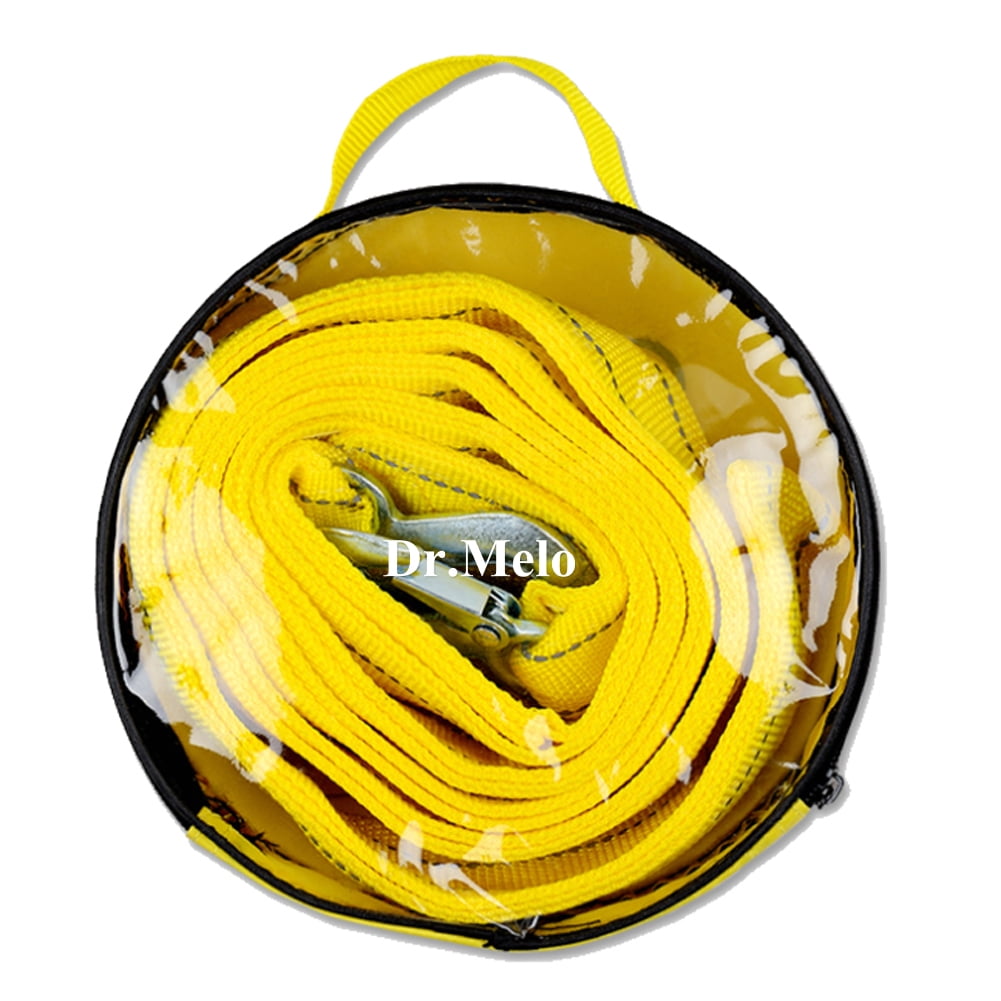 Dr.Melo Car Towing Ropes, Nylon Tow Strap with Hooks 2”x20’ Car Vehicle