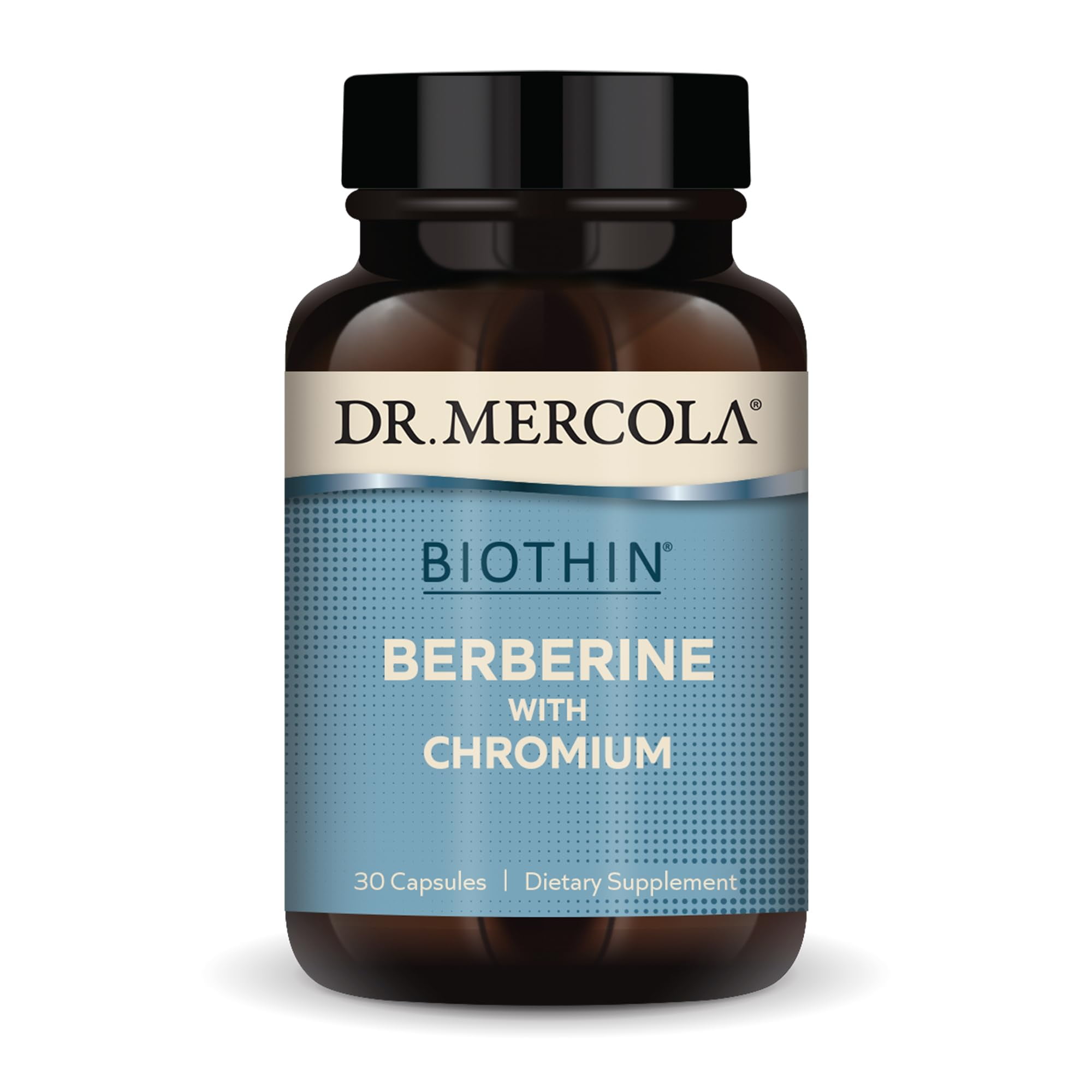 Dr. Mercola Biothin Berberine with Chromium - Supports Healthy Metabolic Function - Enhanced Absorption - Non-GMO, Gluten-Free & Soy-Free - 30 Capsules (30 Servings)