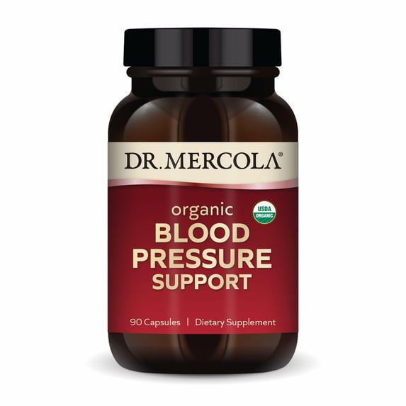 Dr. Mercola Organic Blood Pressure Support - Supports Healthy Circulation - High-Potency Grape Seed Extract - Non-GMO & Soy-Free - 90 Capsules (90 Servings)