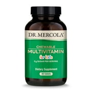 Dr. Mercola Chewable Multivitamin for Kids, 30 Servings (60 Tablets), 0g Sugar Per Serving, Natural Orange Flavor, Dietary Supplement, Supports Overall Health, Non-GMO