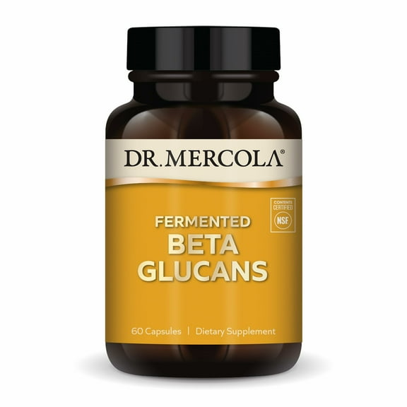 Dr. Mercola Fermented Beta Glucans, 30 Servings (60 Capsules), Dietary Supplement, Immune Support, Non-GMO, NSF Contents Certified