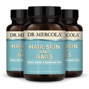 Dr. Mercola Hair, Skin and Nails - Provides Biotin, Keratin & Hyaluronic Acid - high Quality - Supports Healthy Aging - Non-GMO, Gluten-Free & Soy-Free - 30 Capsules 3 Pack