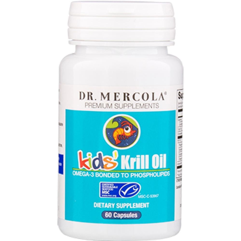 Dr. Mercola Krill Oil for Kids, 30 Servings (60 Capsules), Dietary Supplement, Omega-3s Bound to Phospholipids, Non-GMO, MSC Certified