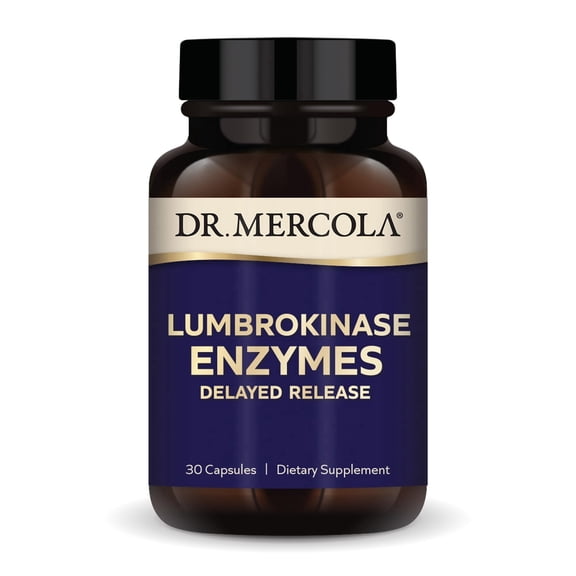 Dr. Mercola Lumbrokinase Enzymes - Delayed Release Formula - Dietary Supplement for Cardiovascular & Energy Support - Non-GMO, Gluten-Free & Soy-Free - 30 Capsules (30 Servings)