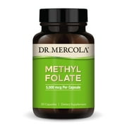 Dr. Mercola, Methyl Folate Dietary Supplement, 30 Servings 30 Capsules, Non-GMO, Soy-Free, Gluten Free