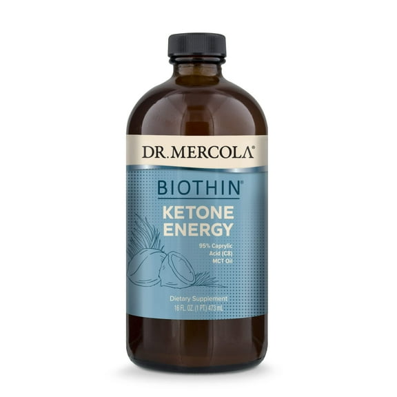 Dr. Mercola, Biothin Ketone Energy Caprylic Acid MCT Oil, 16 FL oz (1 PT.) 473 mL, 31 Servings, non GMO, Soy-Free, Gluten Free