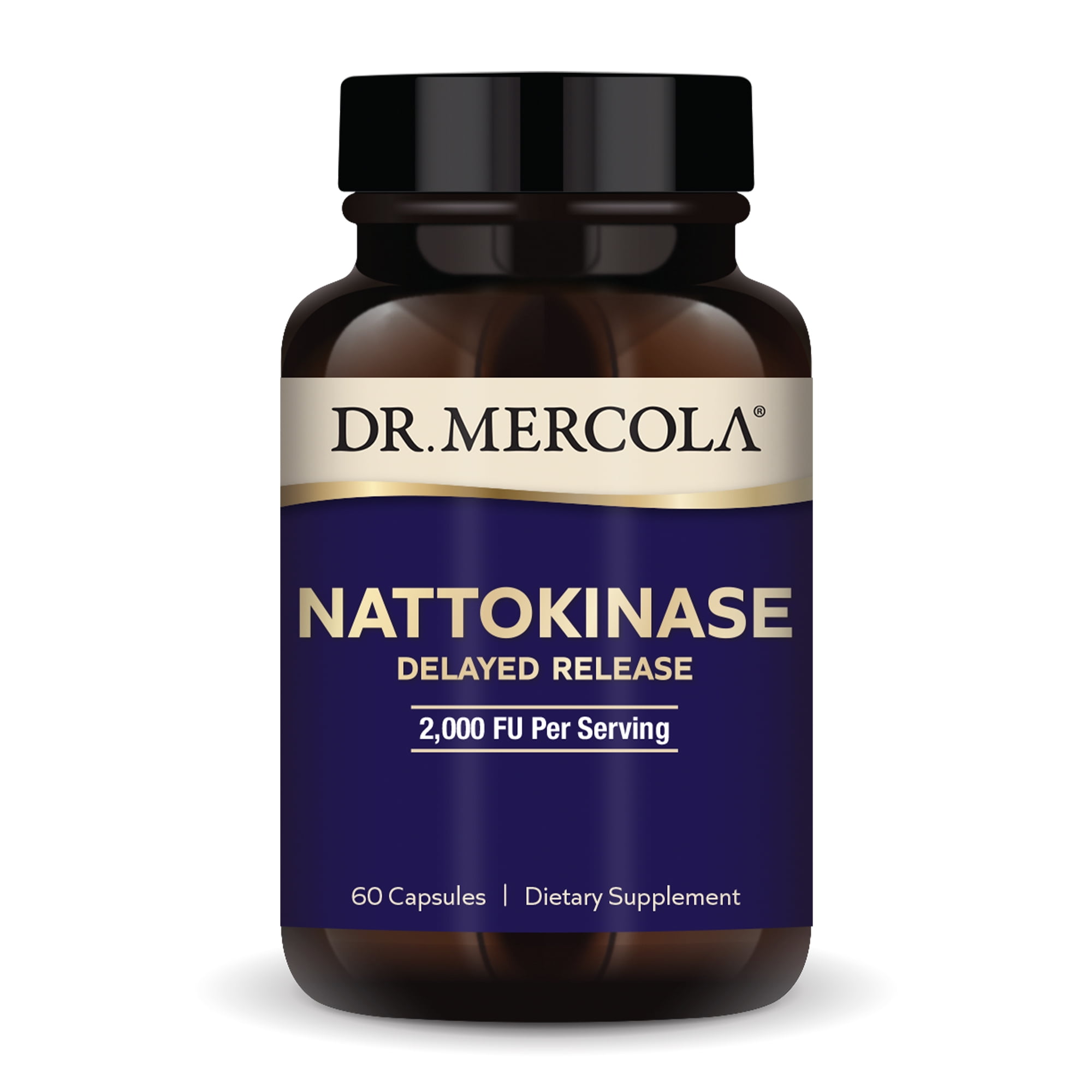 Dr. Mercola Nattokinase Delayed Release, 2,000 FU Per Serving, Dietary Supplement, Delayed Release, Proteolytic Enzyme, Non-GMO - 60 Servings (60 Tablets)