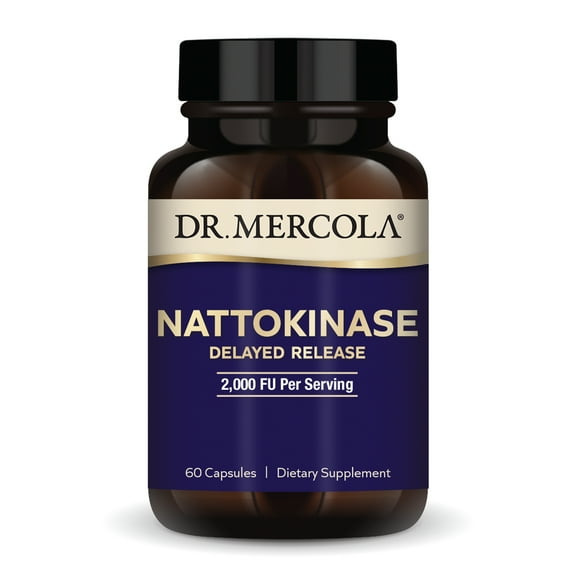 Dr. Mercola Nattokinase Delayed Release, 2,000 FU Per Serving, Dietary Supplement, Delayed Release, Proteolytic Enzyme, Non-GMO - 60 servings (60 tablets)