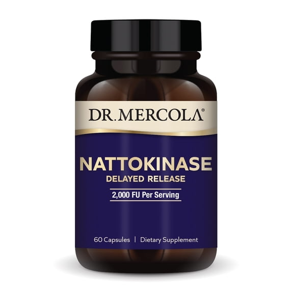 Dr. Mercola Nattokinase Delayed Release, 2,000 FU Per Serving, Dietary Supplement, Delayed Release, Proteolytic Enzyme, Non-GMO - 60 Servings (60 Tablets)