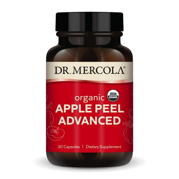 Dr. Mercola Organic Apple Peel Advanced, 30 Servings (30 Capsules), Dietary Supplement, Supports Healthy Blood Flow, Non-GMO, Certified USDA Organic