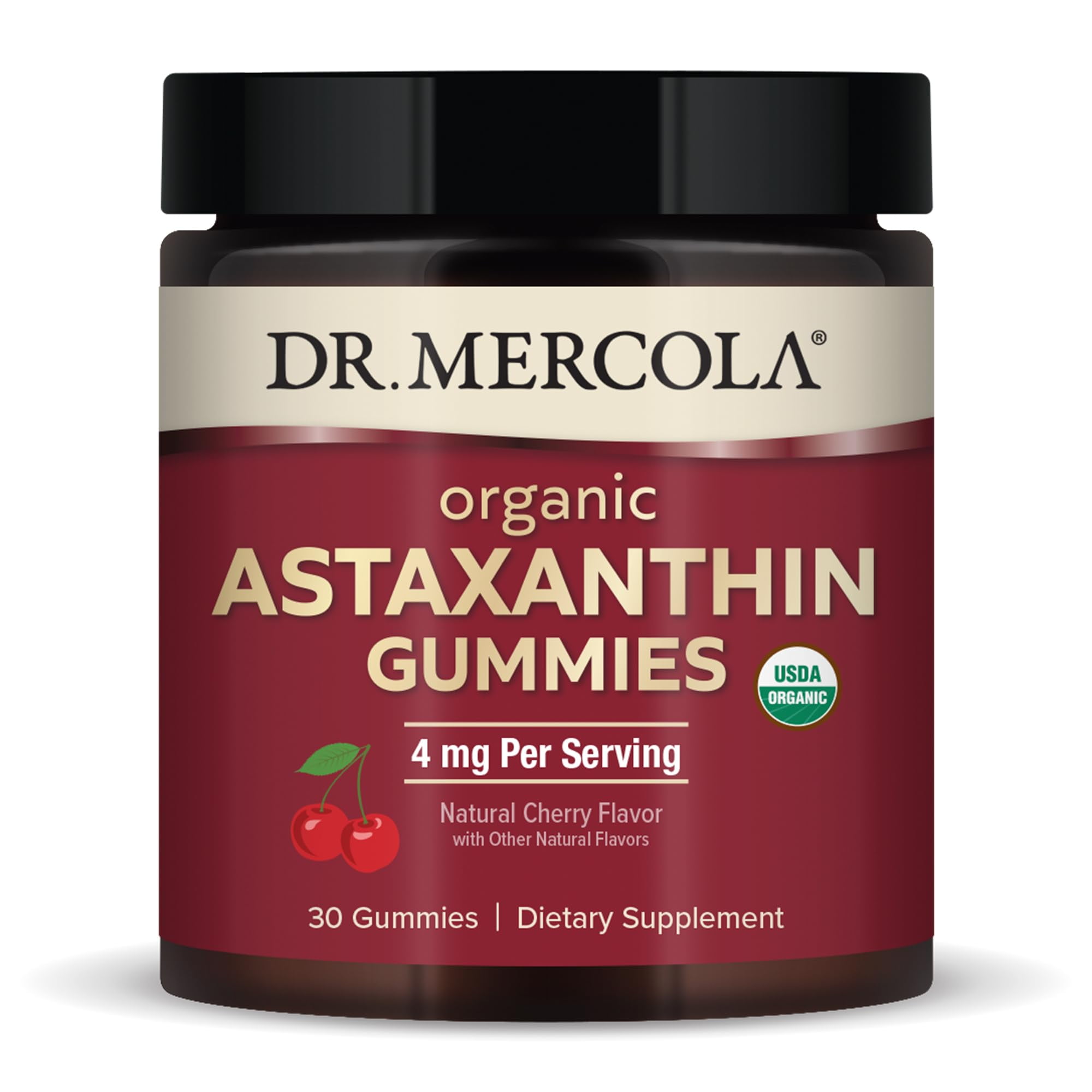 Dr. Mercola Organic Astaxanthin Gummies - Cherry, 30 Gummies, Non
