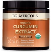 Dr. Mercola Organic Curcumin Extract for Cats & Dogs, 2.64 Oz. 75 g, Supports a Natural Immune Response, non GMO, Gluten Free, Soy Free, USDA Organic