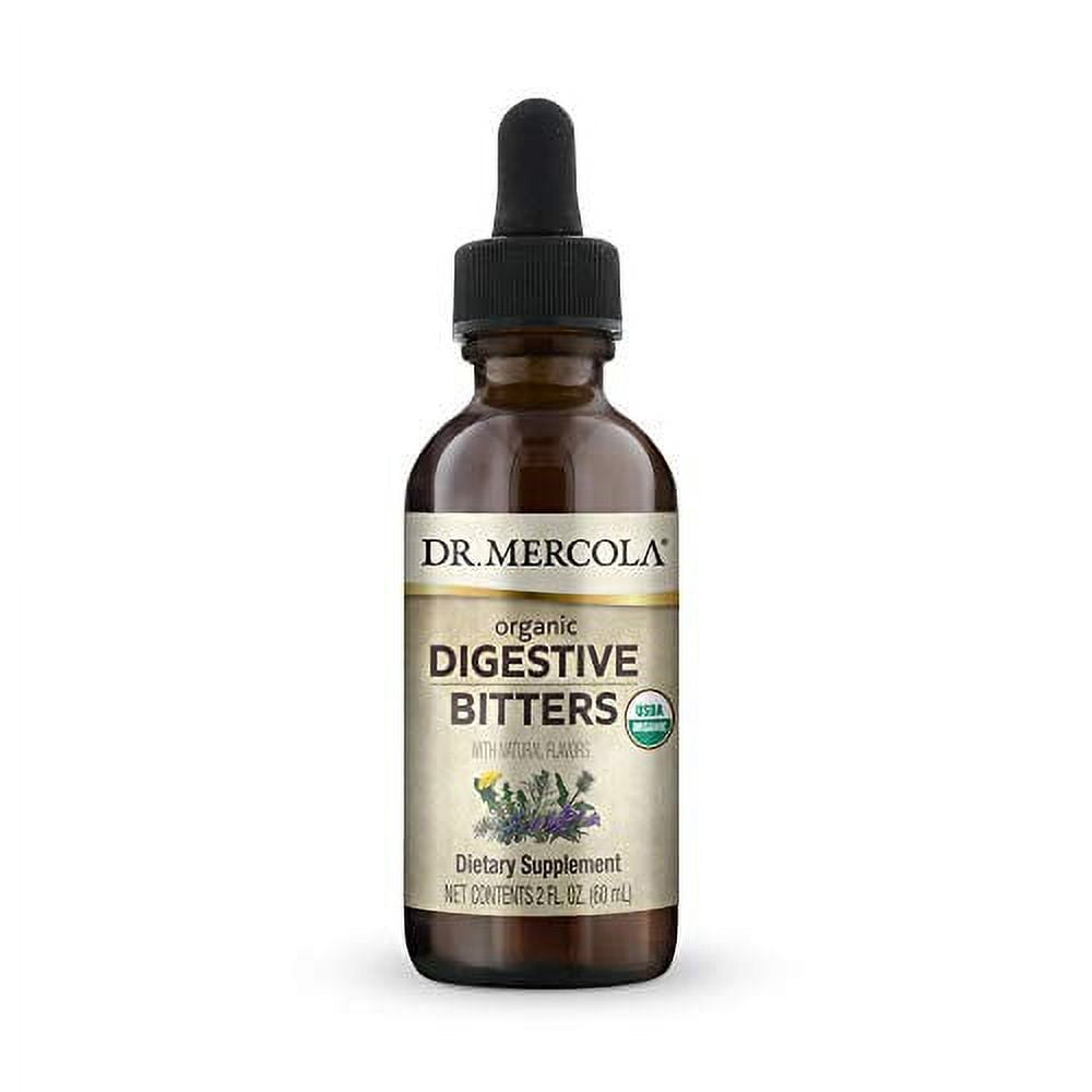 Dr. Mercola Organic Digestive Bitters, 1 Bottle (2 fl oz.), Supports