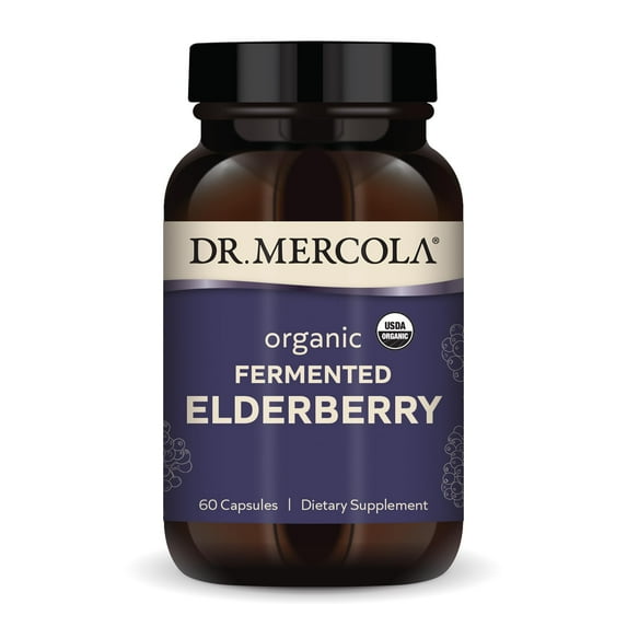 Dr. Mercola Organic Fermented Elderberry, 30 Servings (60 Capsules), Dietary Supplement, Supports Respiratory Health, Non-GMO, Certified USDA Organic