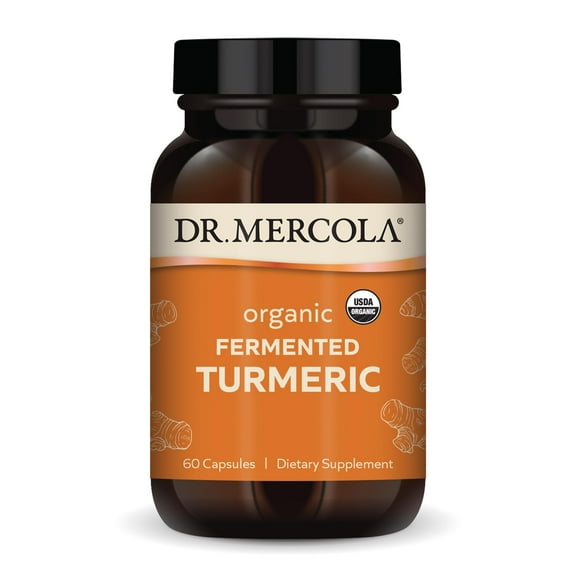 Dr. Mercola Organic Fermented Turmeric, 30 Servings (60 Capsules), Dietary Supplement, Supports a Healthy Inflammatory Response, Non-GMO, Certified USDA Organic
