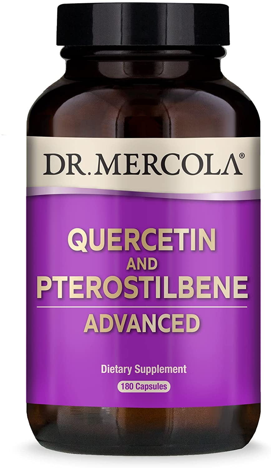 Dr. Mercola Quercetin & Pterostilbene Advanced, 90 Servings (180 Capsules), non GMO, Gluten Free, Soy Free