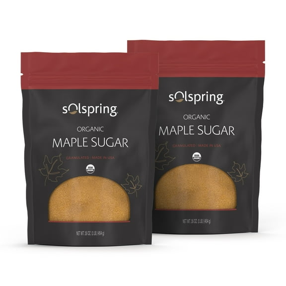 Dr. Mercola Solspring Organic Maple Sugar, 16 oz, Granuated, Made in U.S.A, Sugar Alternative, Certified USDA Organic, 2 Pack