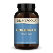 Dr. Mercola Ubiquinol - Supports Energy, Cellular Health & Heart Health - 100 mg Ubiquinol - High-Absorption Formula - Non-GMO, Gluten-Free & Soy-Free - 90 Capsules (90 Servings)