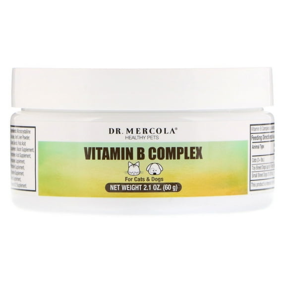 Bark & Whiskers Organic Vitamin B Complex, 0.85 Oz. (24 g), 60 Scoops, Supports A Healthy Nervous System & Endurance, Veterinarian Formulated, Non-GMO, Certified USDA Organic, Dr. Mercola