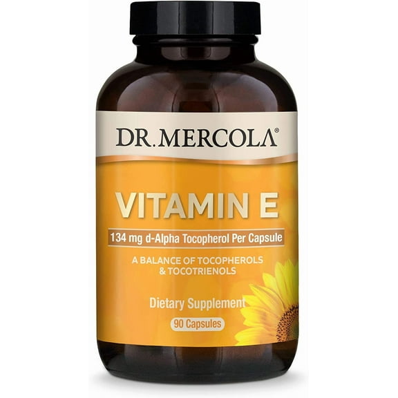 Dr. Mercola Vitamin E (134 mg) Dietary Supplement, 90 Servings