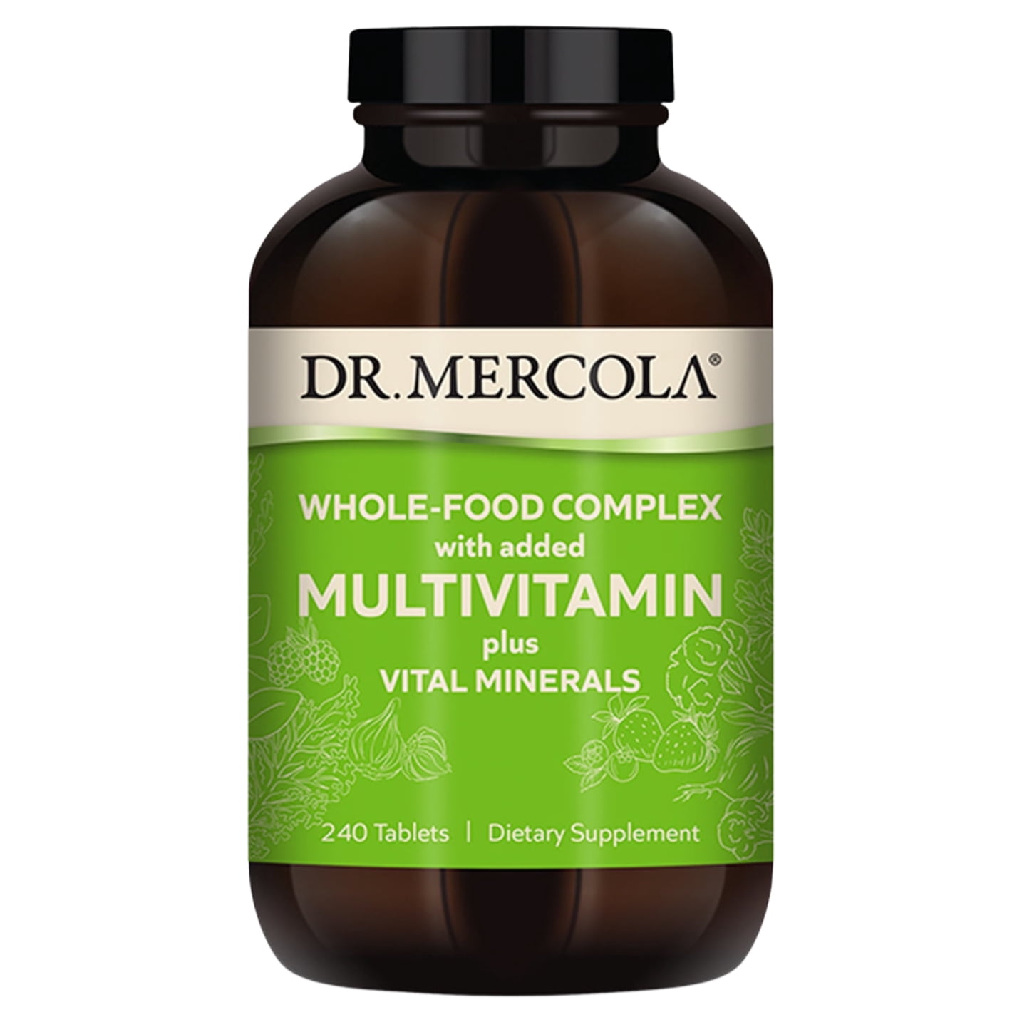 Dr. Mercola Whole-Food Complex with Added Multivitamin Plus Vital Minerals, 30 Servings (240 Tablets), Dietary Supplement, Supports Overall Health
