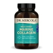 Dr. Mercola Wild Caught Marine Collagen, 30 Servings 90 Tablets, Type I Collagen Peptides, Dietary Supplement, Promotes Youthful Appearance, Non-GMO, MSC Certified