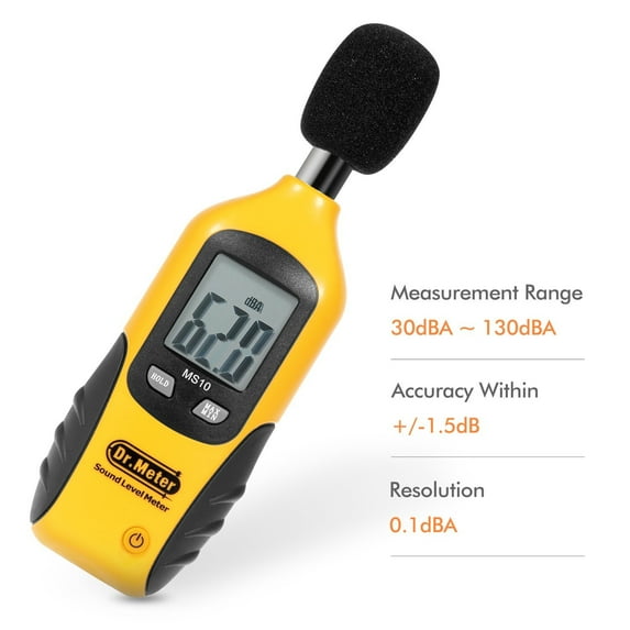Dr.Meter Digital Noise Pressure Tester Sound Decibel Level Meter Measurement