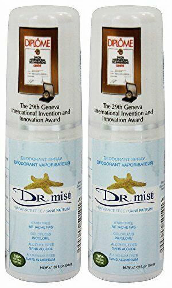 Dr. Mist Unscented All Natural Spray Deodorant Mist With Only Water