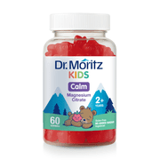 Dr. Moritz Kids Calm Magnesium Gummies, Sugar-Free, 60 Gummies, Raspberry