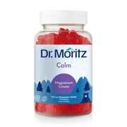 Dr. Moritz Magnesium Gummies Sugar-Free - Calm Magnesium Gummies Supplement for Children, Sugar-Free Magnesium Calm Chews for Kids & Adults (60 Count)
