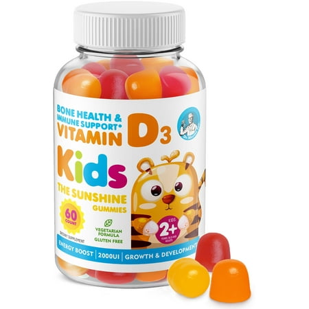 Dr. Moritz Natural Vitamin D Gummies for Kids & Adults 2000 Iu High-Absorption, Chewable Dietary Supplements 1000iu Vegetarian, Gelatin-Free Immune Support Gummies, 60 Count
