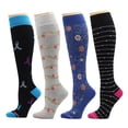 thumbnail image 1 of Dr. Motion 4 Pairs Pack Women's Graduated Compression Knee High Socks, 1 of 3