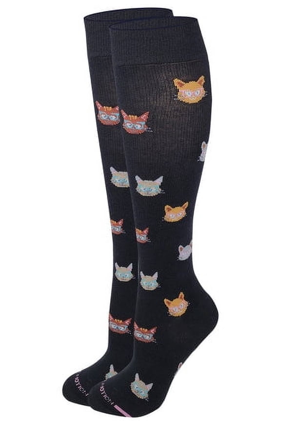 Women 8-15 mmHg Compression Cat Design Knee High Socks