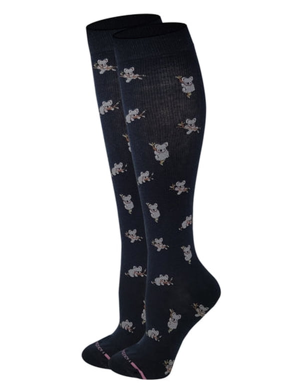 Women 8-15 mmHg Compression Koala Design Knee High Socks