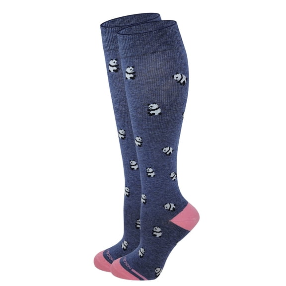Dr. Motion Women 8-15 mmHg Compression Panda Design Knee High Socks