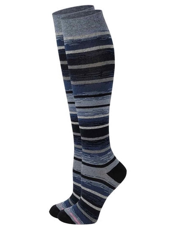 Women 8-15 mmHg Compression Striped Knee High Socks