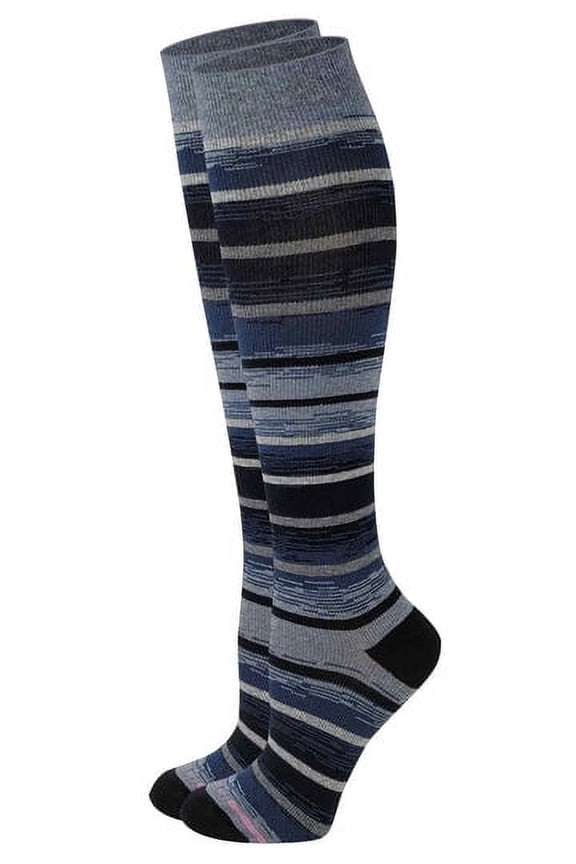 Women 8-15 mmHg Compression Striped Knee High Socks