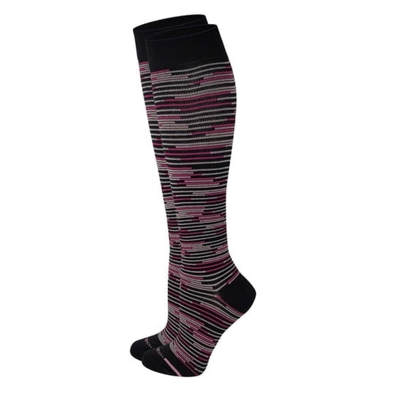 Dr. Motion Women 8-15 mmHg Compression Striped Knee High Socks