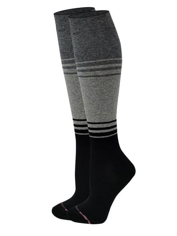 Women 8-15 mmHg Compression Striped Knee High Socks