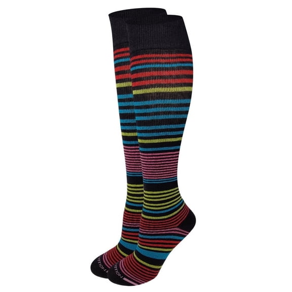 Dr. Motion Women 8-15 mmHg Compression Striped Knee High Socks