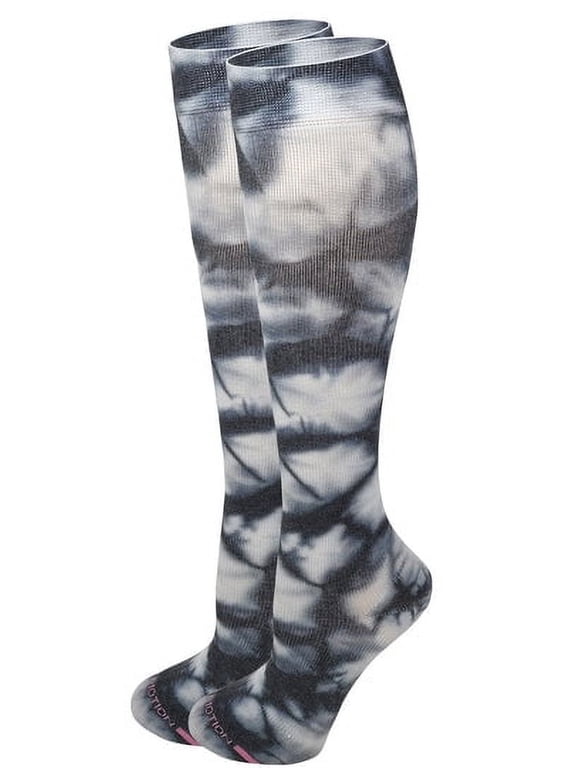 Women 8-15 mmHg Compression Tie Dye Design Knee High Socks