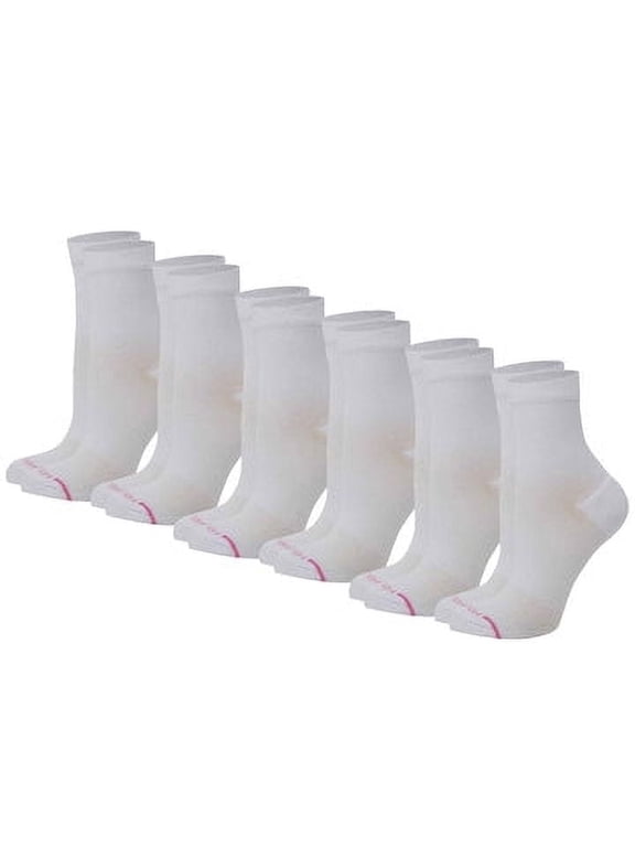 Women Mid-Crew Assorted Half-Cushion Compression Socks (6 Pack)