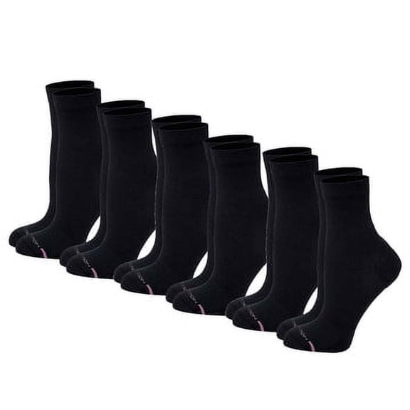 Dr. Motion Women Mid-Crew Assorted Half-Cushion Compression Socks (6 Pack)
